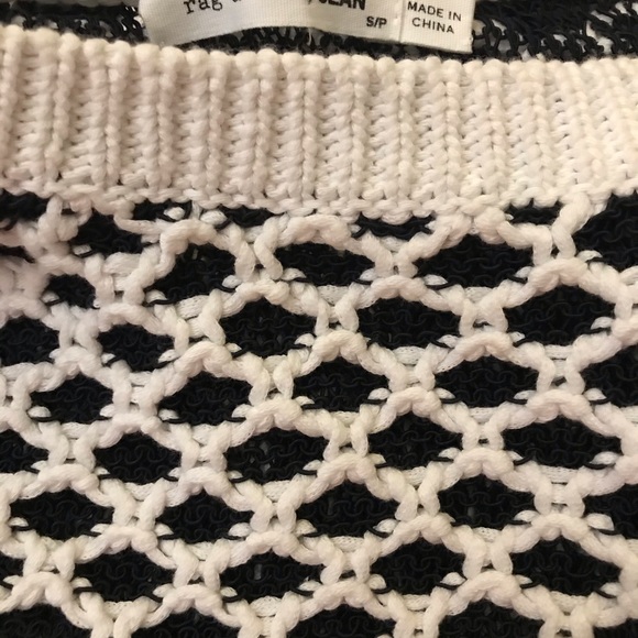Rag & Bone Taryn Crochet Mesh Black White Sweater - Picture 4 of 9